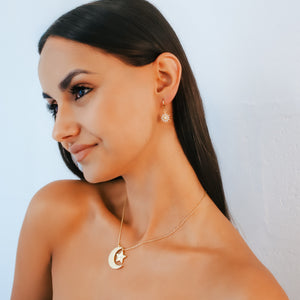 Cherish To The Moon & Back Necklace | 18k Gold Plated