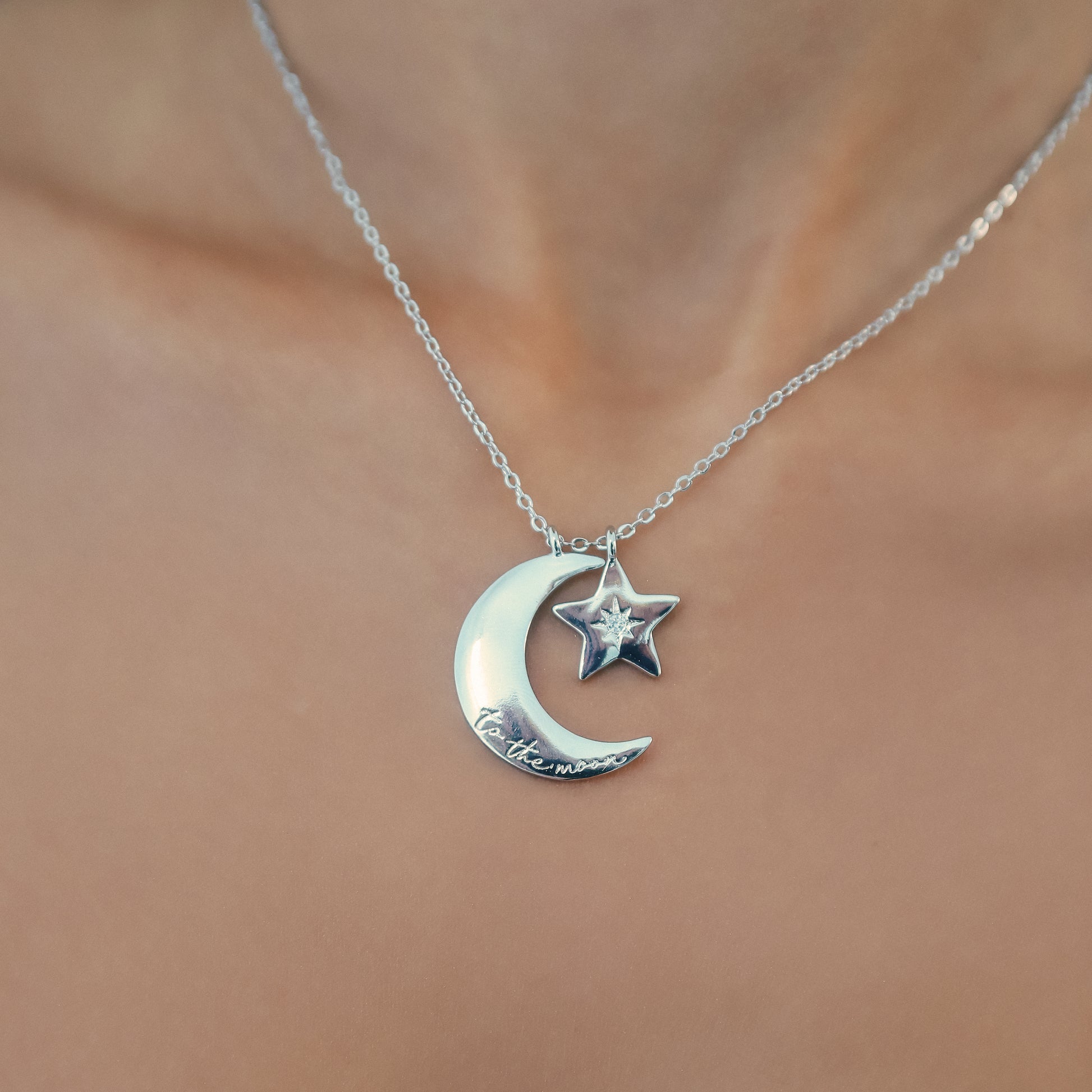 Cherish To The Moon & Back Necklace | 925 Sterling Silver