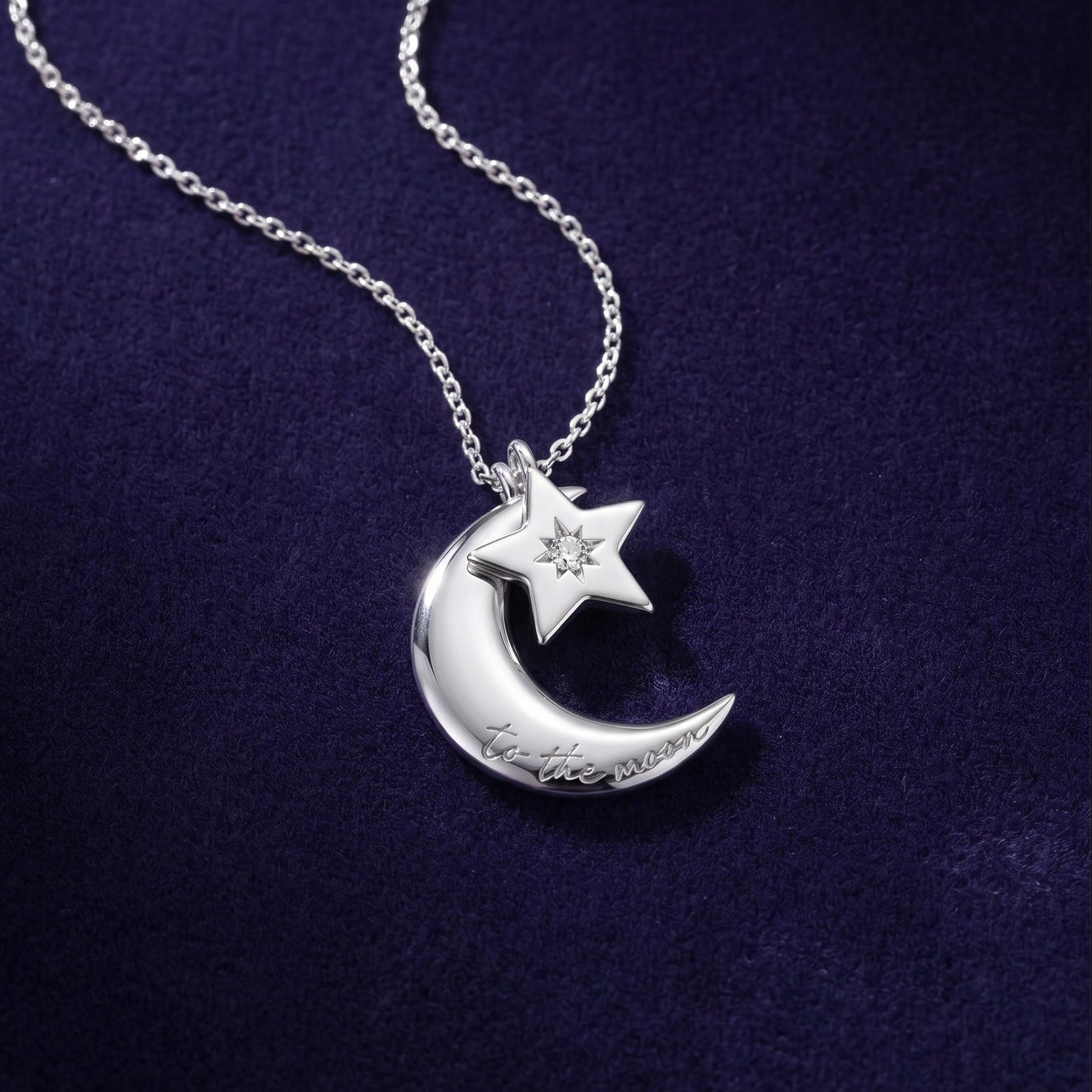 Cherish To The Moon & Back Necklace | 925 Sterling Silver