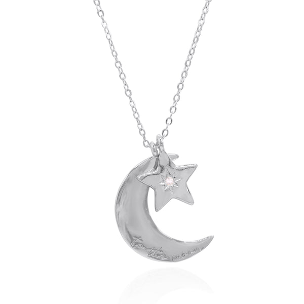 Cherish To The Moon & Back Necklace | 925 Sterling Silver