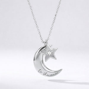 Cherish To The Moon & Back Necklace | 925 Sterling Silver