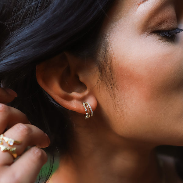 Ciara Triple Hoop Earrings | 18k Gold Plated