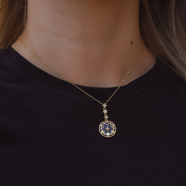Cleo Moon Phase Necklace | 18k Gold Plated