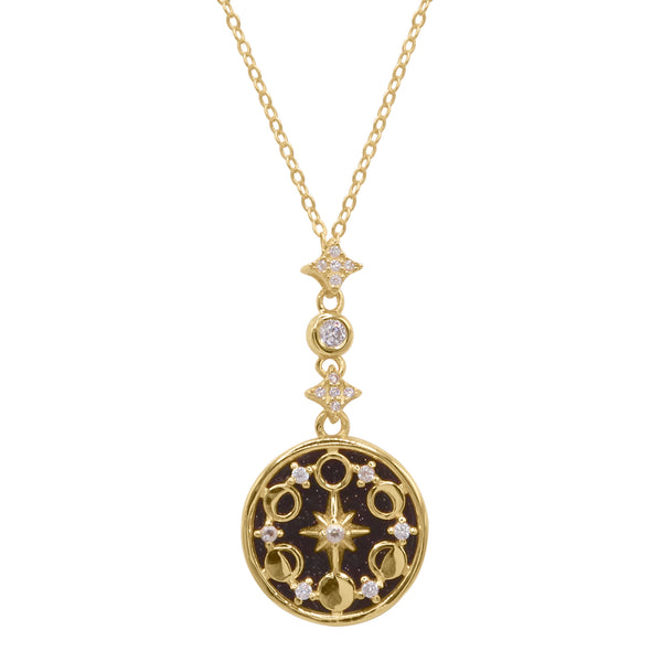 Cleo Moon Phase Necklace | 18k Gold Plated