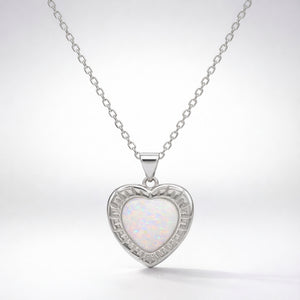 Cora Opal Heart Necklace | 925 Sterling Silver
