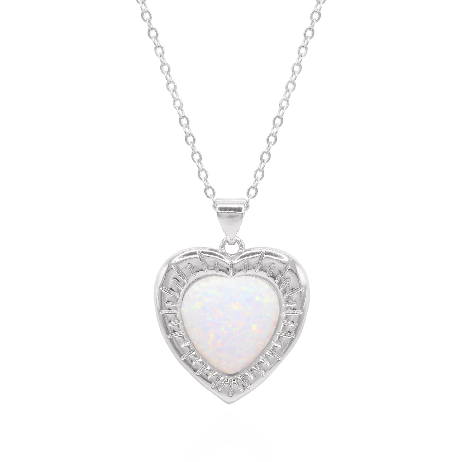 Cora Opal Heart Necklace | 925 Sterling Silver