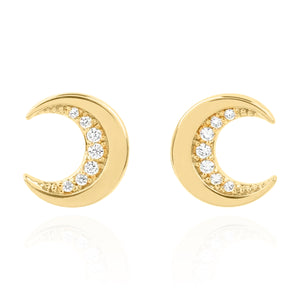 Darcy Moon Studs | 18k Gold Plated