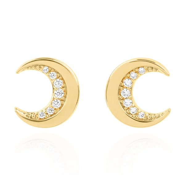 Darcy Moon Studs | 18k Gold Plated