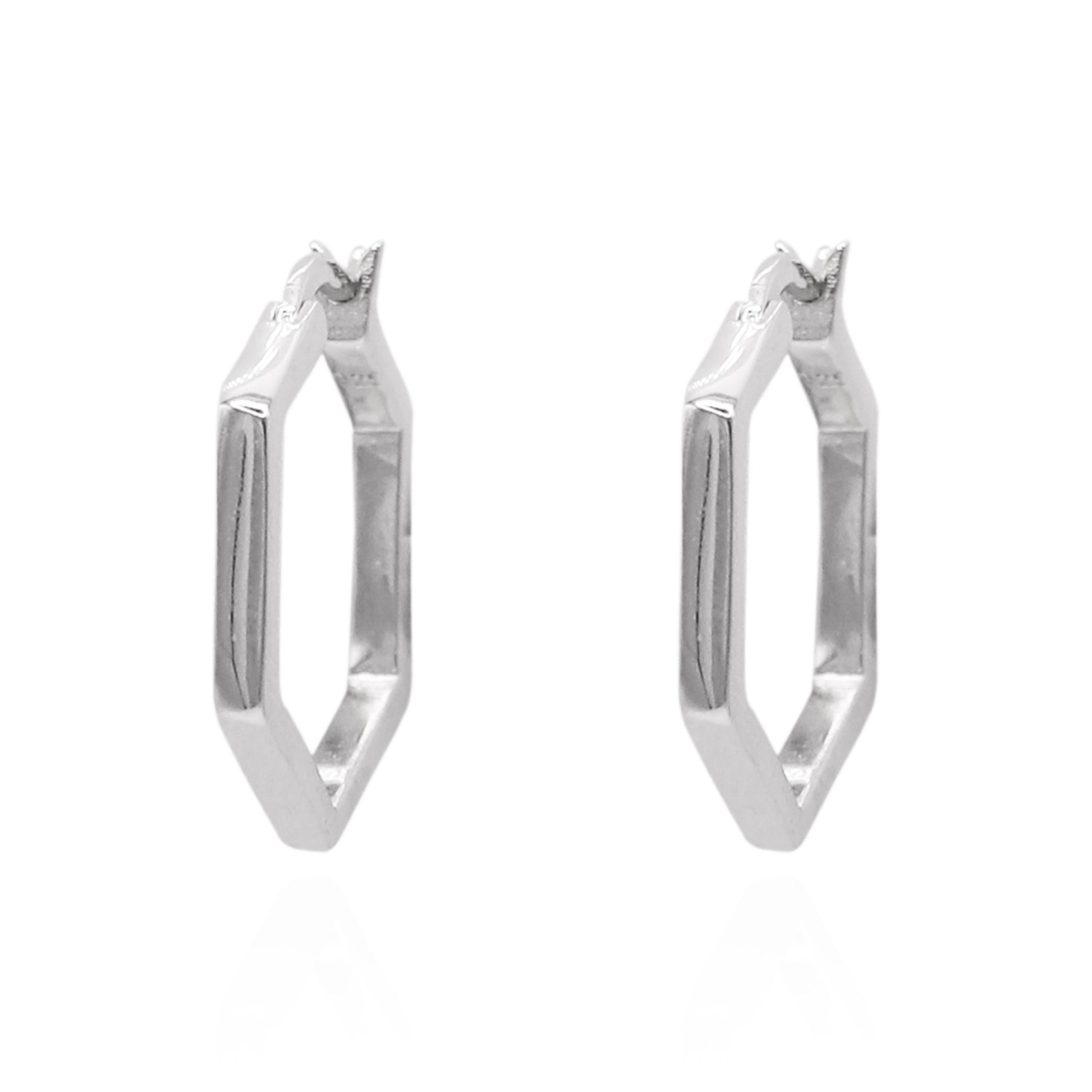 Deva Hexagon Hoop Earrings | 925 Sterling Silver