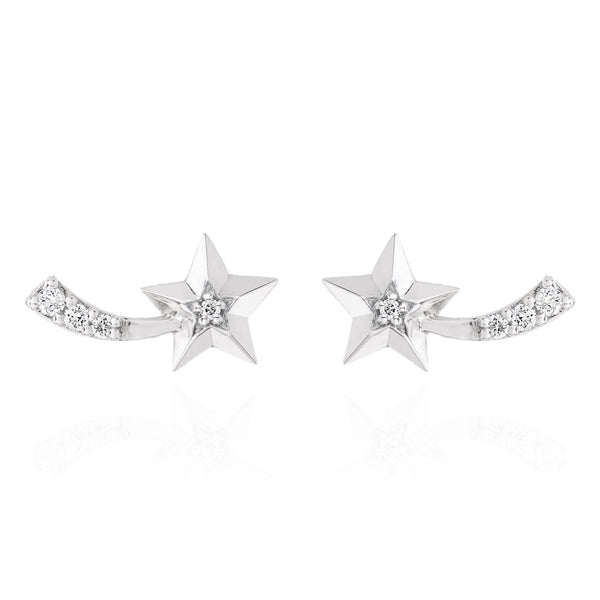 Dove Shooting Star Stud Earrings | 925 Sterling Silver
