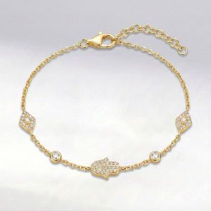 Eina Hamsa Hand & Evil Eye Bracelet | 18K Gold Plated