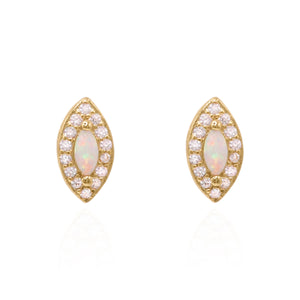 Eloise Opal Stud Earrings | 18K Gold Plated