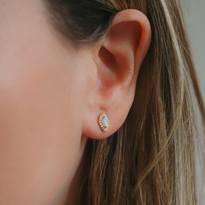 Eloise Opal Stud Earrings | 18K Gold Plated