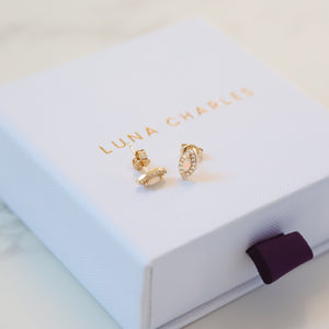 Eloise Opal Stud Earrings | 18K Gold Plated