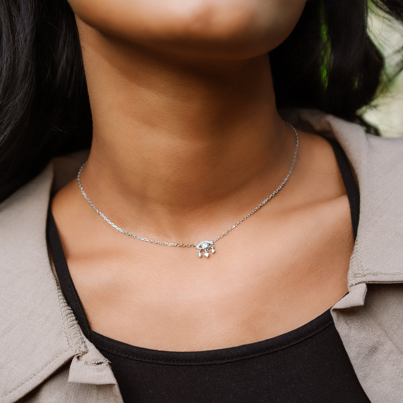 Crystal Eye Gift Set | Earrings & Necklace | 925 Sterling Silver