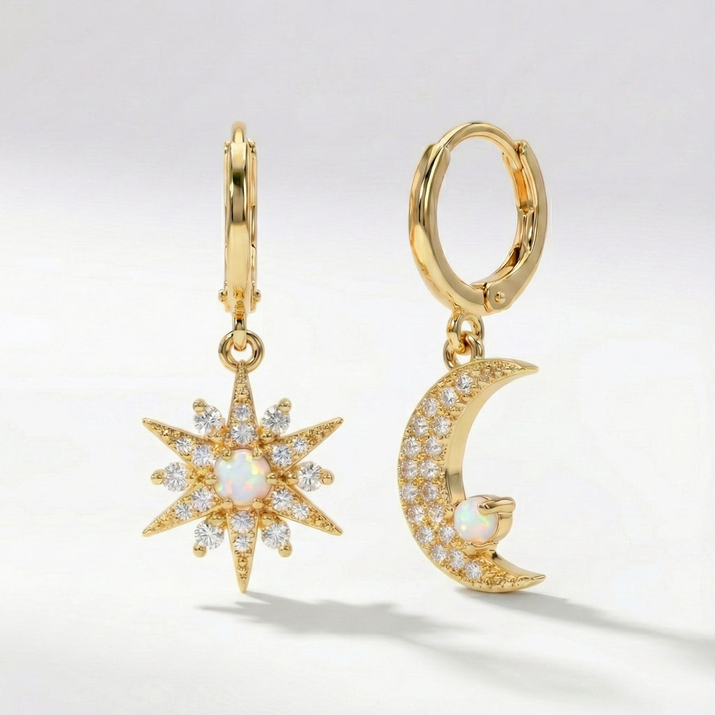 Esmae Moon & Star Earrings 14K Plated
