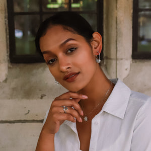 Lyra Star Hoop Earrings | 925 Sterling Silver