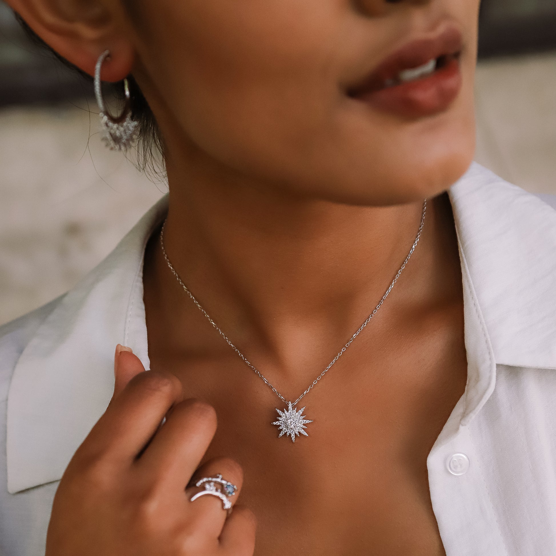 Estella Starburst Necklace | 925 Sterling Silver