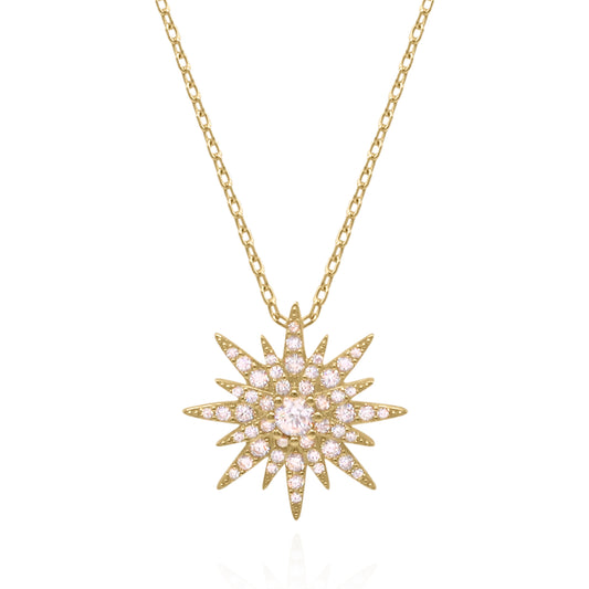 Estella Starburst Necklace | 18k Gold Plated