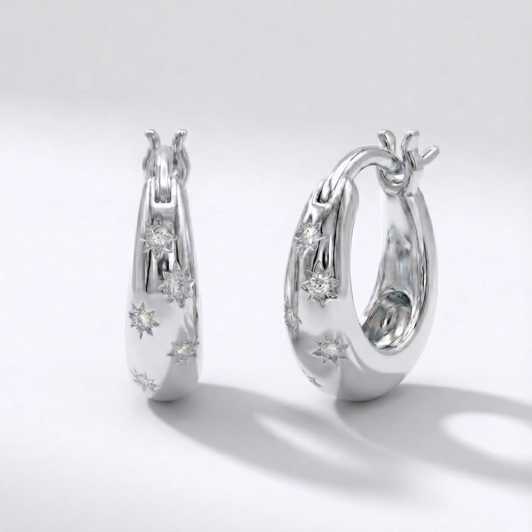 Esti Star Hoop Earrings | 925 Sterling Silver
