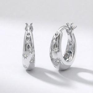 Esti Star Hoop Earrings | 925 Sterling Silver