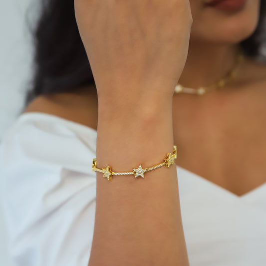 Etta Sparkling Star Bracelet | 18k Gold Plated