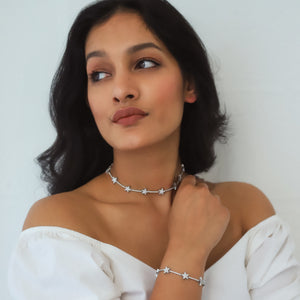 Margot Sparkling Star Choker | Silver Plated
