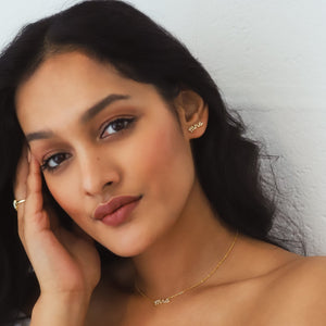 Bride 'Mrs' Gift Set | Earrings & Necklace | 18k Gold Plated