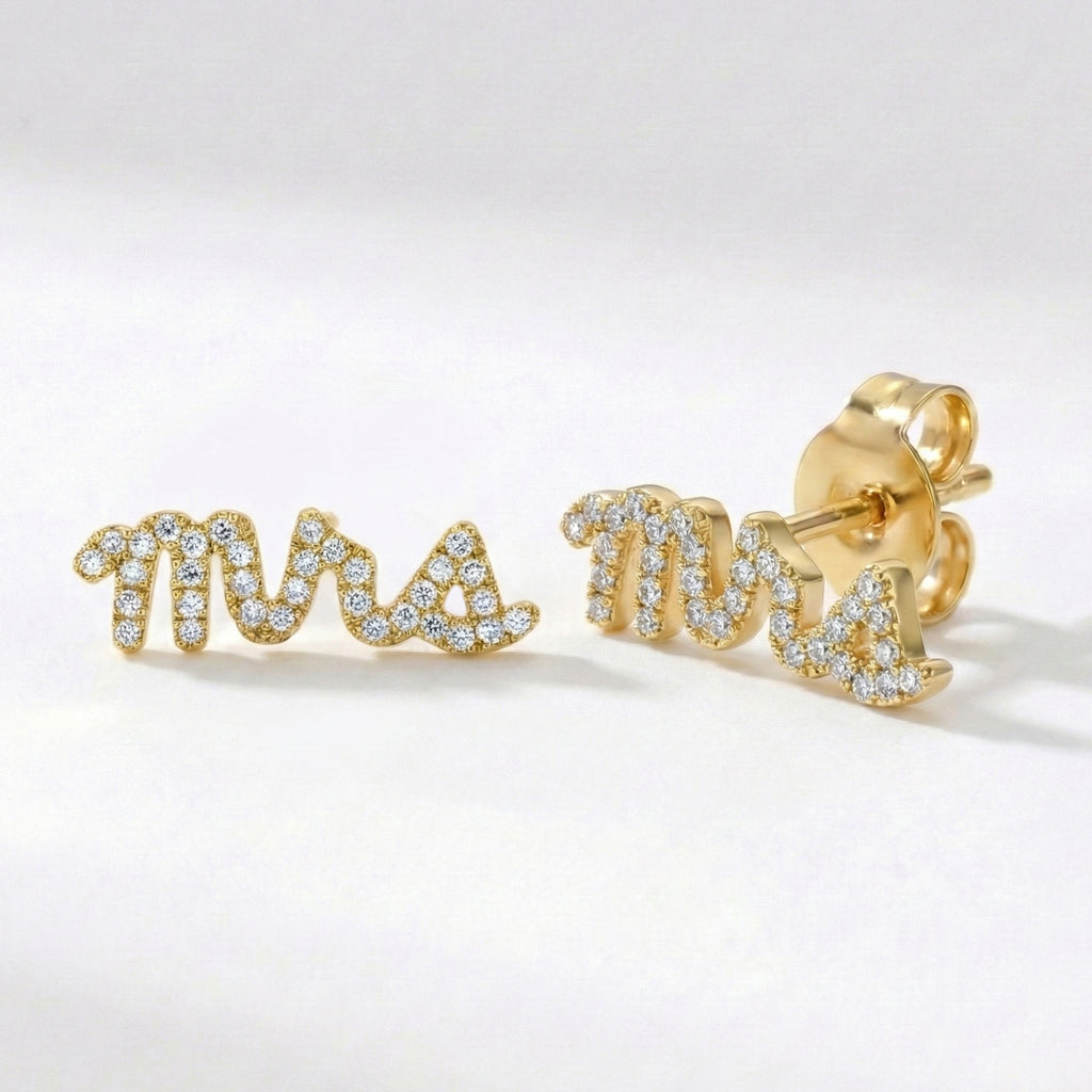 Ettie Mrs Stud Earrings 18K Plated