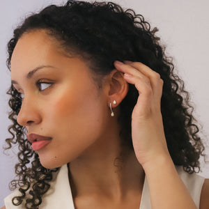 Eva Opal Charm Drop Huggies | 925 Sterling Silver