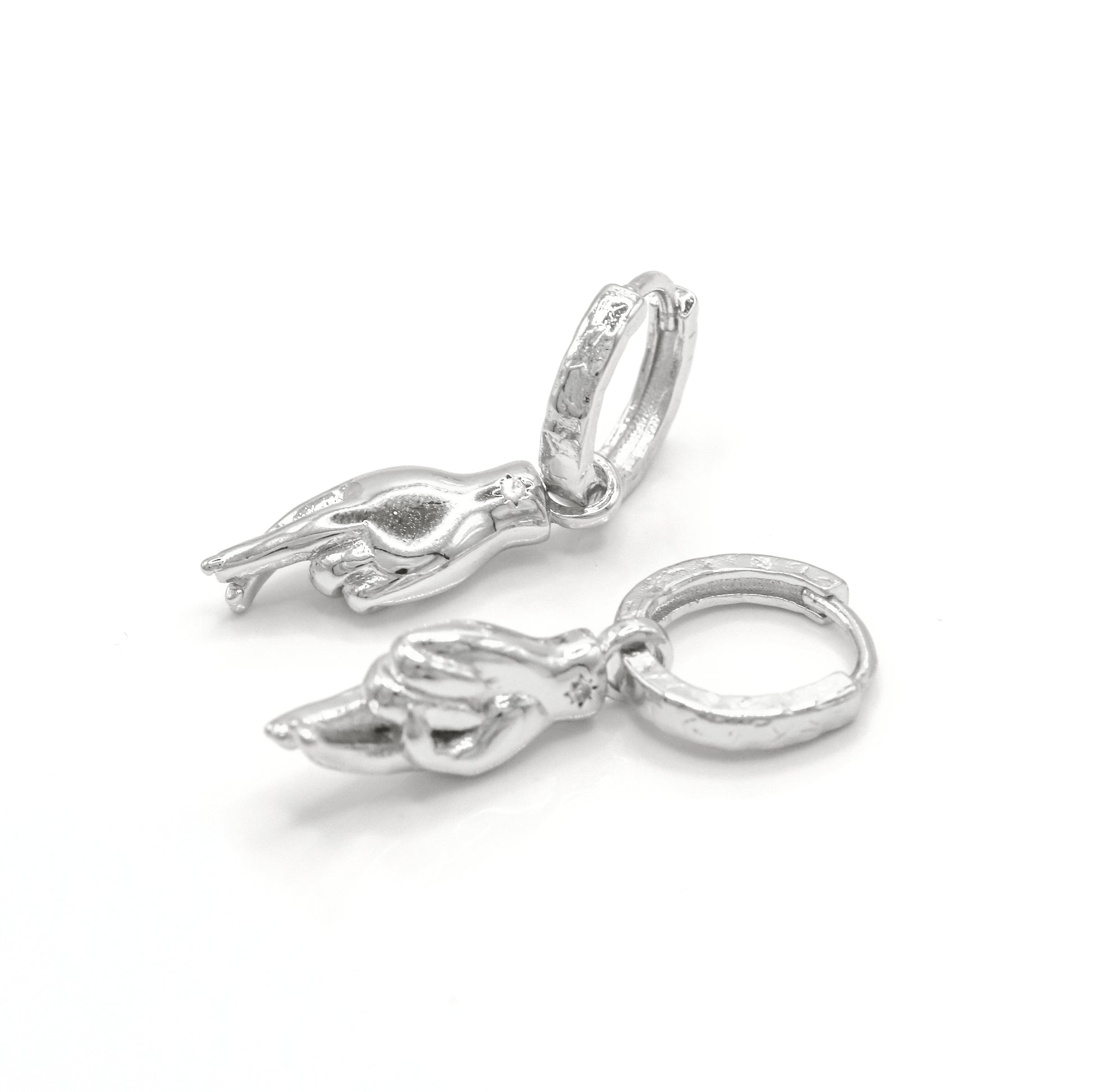 Faye Fingers Crossed Huggies | 925 Sterling Silver