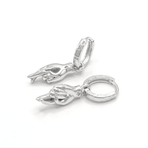 Faye Fingers Crossed Huggies | 925 Sterling Silver