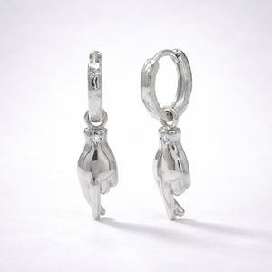 Faye Fingers Crossed Huggies | 925 Sterling Silver