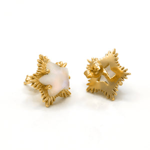 Felicity Moonstone Spiky Star Stud Earrings | 18k Gold Plated