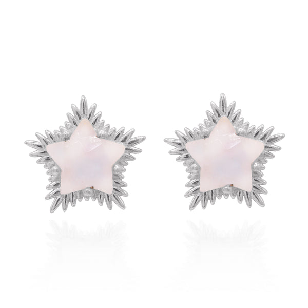 Felicity Moonstone Spiky Star Stud Earrings | 925 Sterling Silver