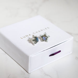 Felicity Labradorite Spiky Star Stud Earrings | 925 Sterling Silver