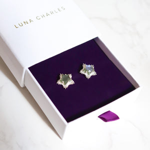 Felicity Labradorite Spiky Star Stud Earrings | 925 Sterling Silver