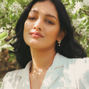 Posie Flower Moon Earrings | 18k Gold Plated