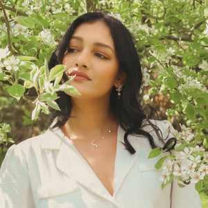 Flower Moon Gift Set | Necklace & Earrings | 18k Gold Plated