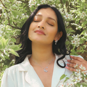 Posie Flower Moon Earrings | 925 Sterling Silver