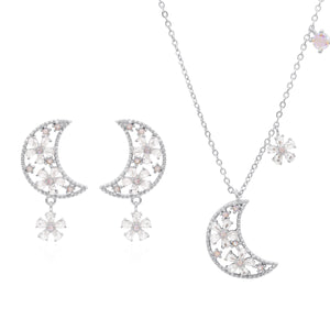 Flower Moon Gift Set | Necklace & Earrings | 925 Sterling Silver