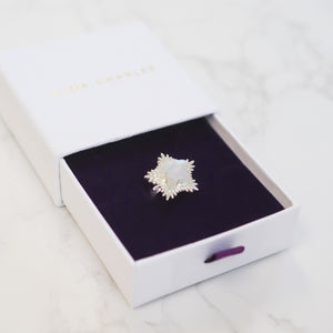 Gigi Moonstone Spiky Star Ring | 925 Sterling Silver