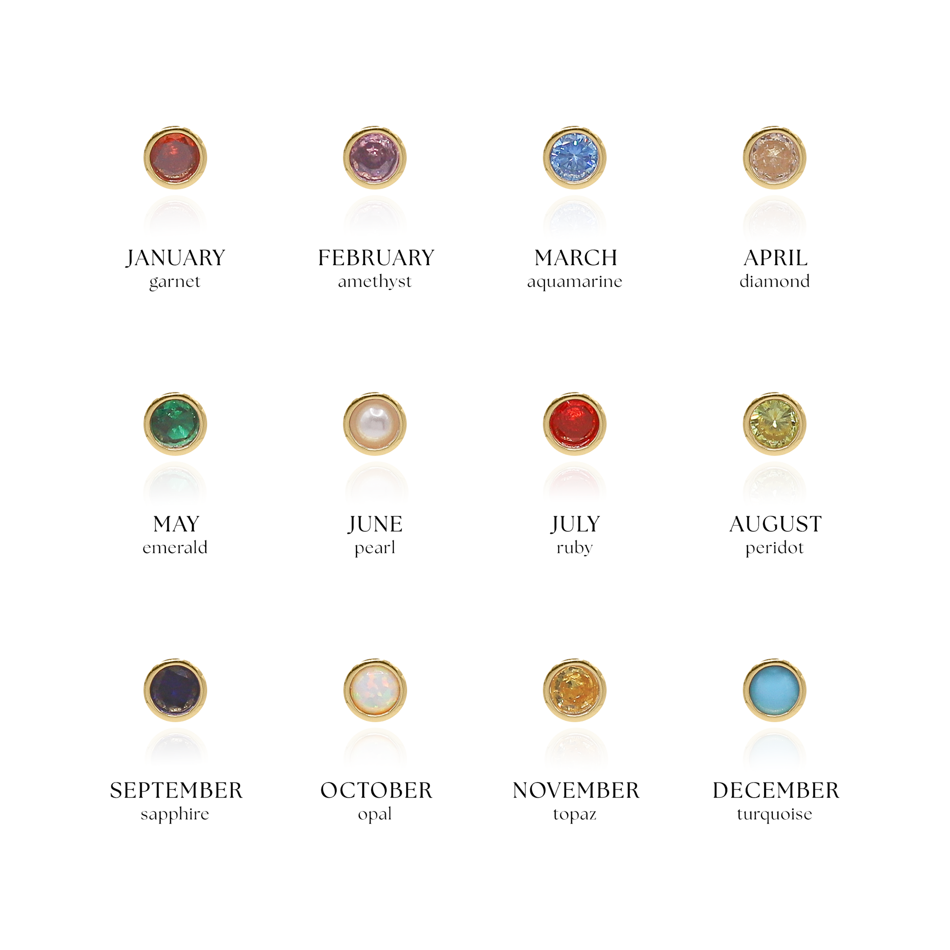 Star Birthstone Ring Gift Set | Earrings Necklace & Ring | 18K Gold Plated