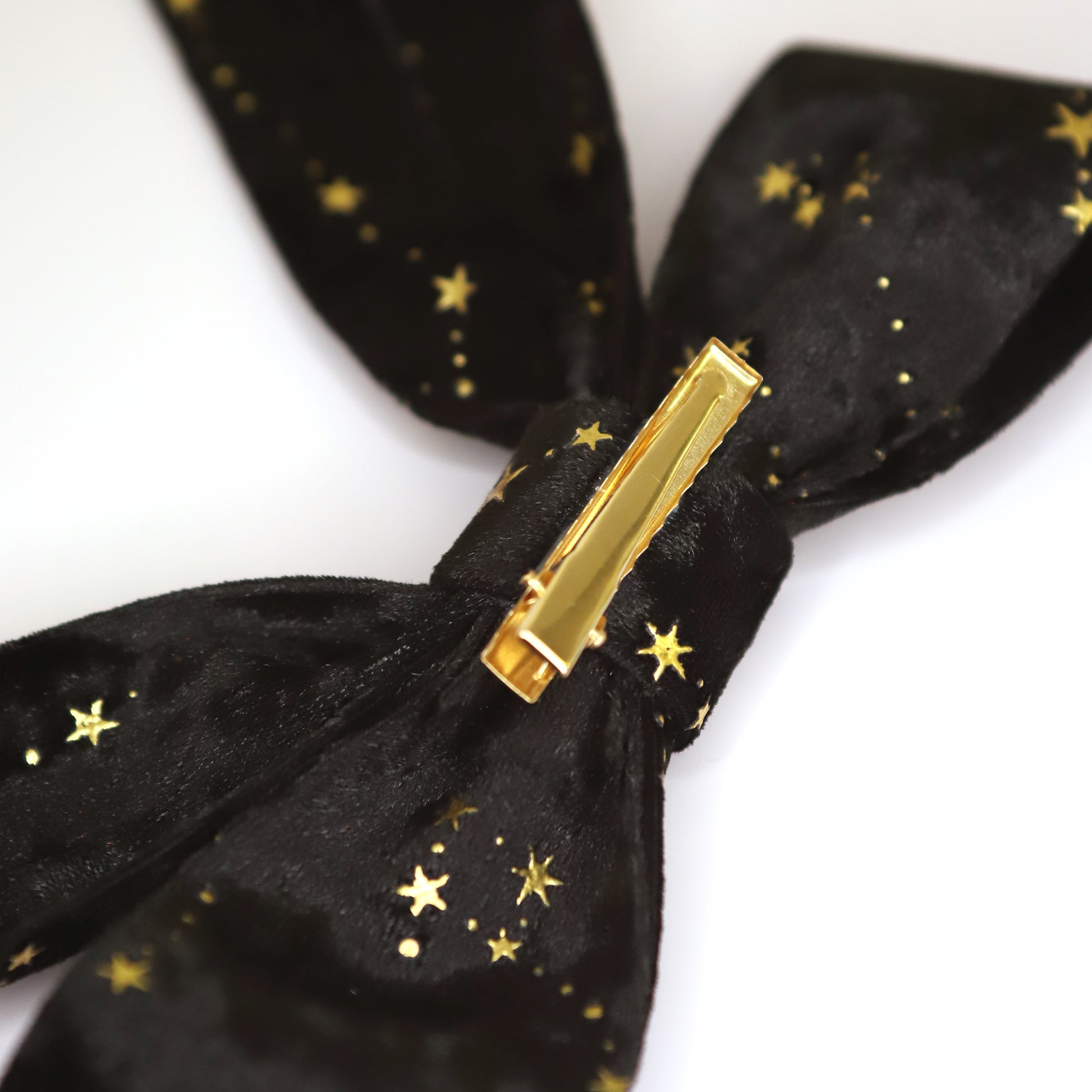 Holly Velvet Star Hair Bow | Black