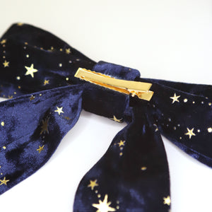 Holly Velvet Star Hair Bow | Navy