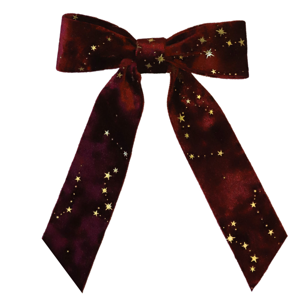 Holly Velvet Star Hair Bow