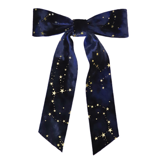 Holly Velvet Star Hair Bow | Navy