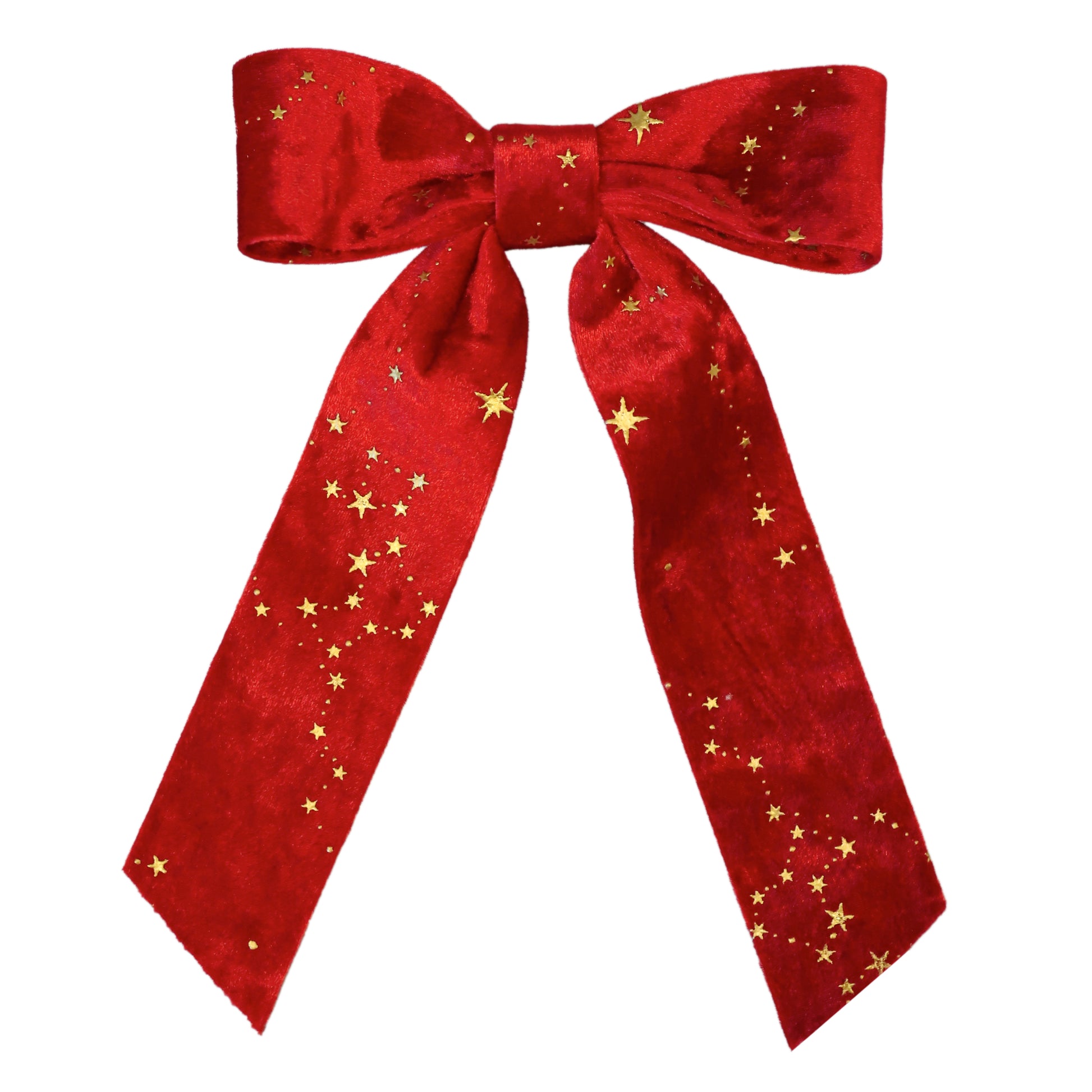 Holly Velvet Star Hair Bow | Red