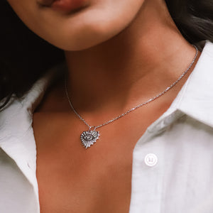 Ines Heart Eye Pendant Necklace | 925 Sterling Silver