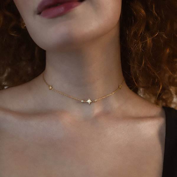 Jenna Star Choker | 18k Gold Plated